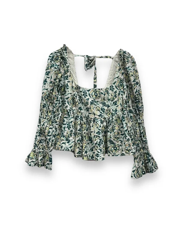 Special Promotion Floral Print Top Long Sleeve Pilcro, Size M