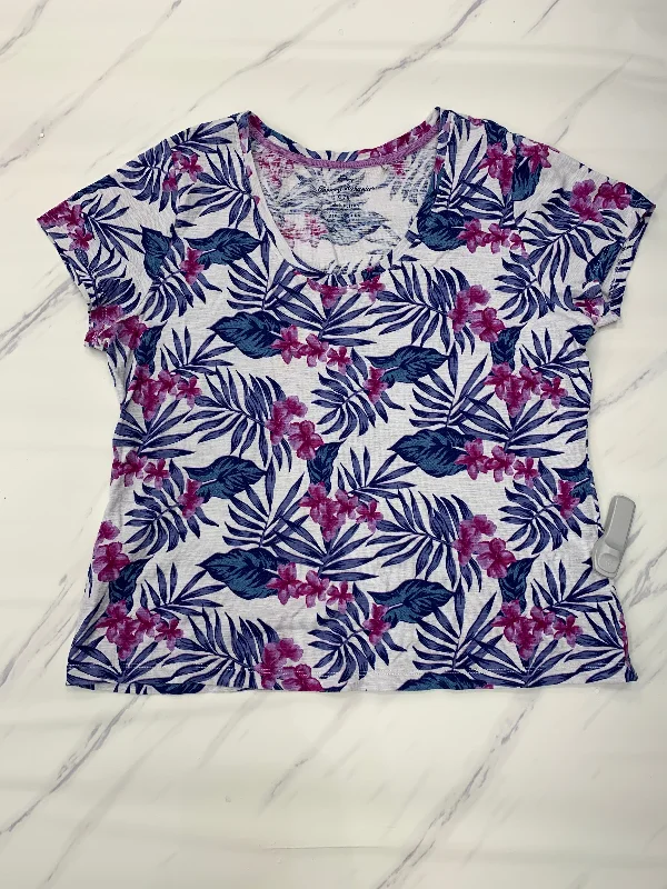 Final Sale Floral Print Top Short Sleeve Designer Tommy Bahama, Size Xl