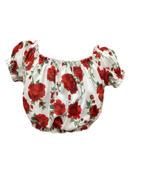 Markdowns Floral Print Top Short Sleeve Divided, Size M