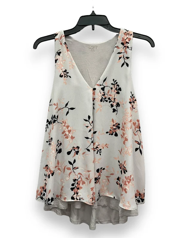 Steals and Deals Floral Print Top Sleeveless Loft, Size S