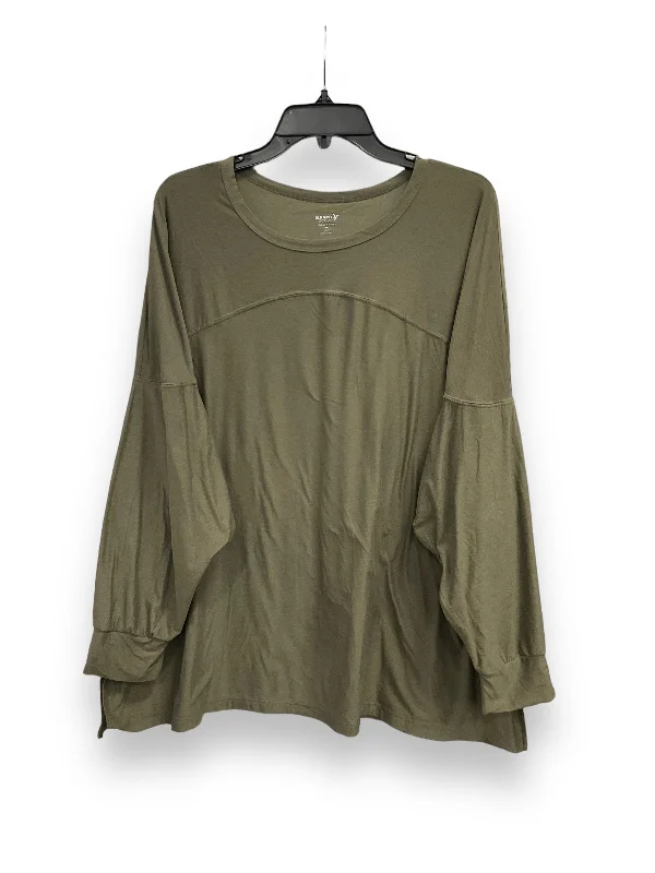 Online Exclusive Green Athletic Top Long Sleeve Crewneck Old Navy, Size Xxl
