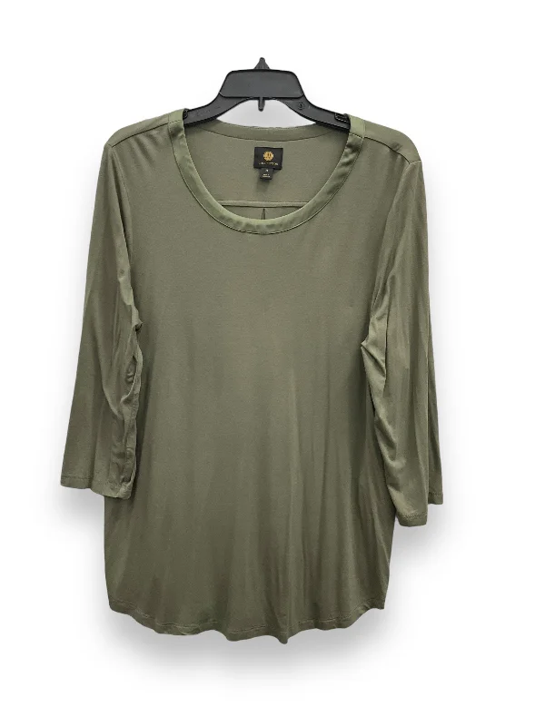 Clearance Event Green Top Long Sleeve Basic Jm Collections, Size Xl