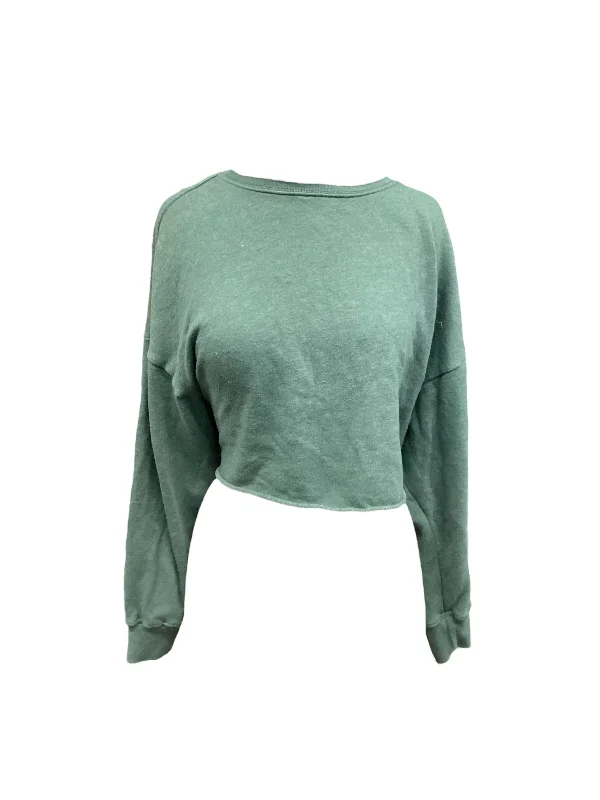 Hurry In Green Top Long Sleeve Bdg, Size M