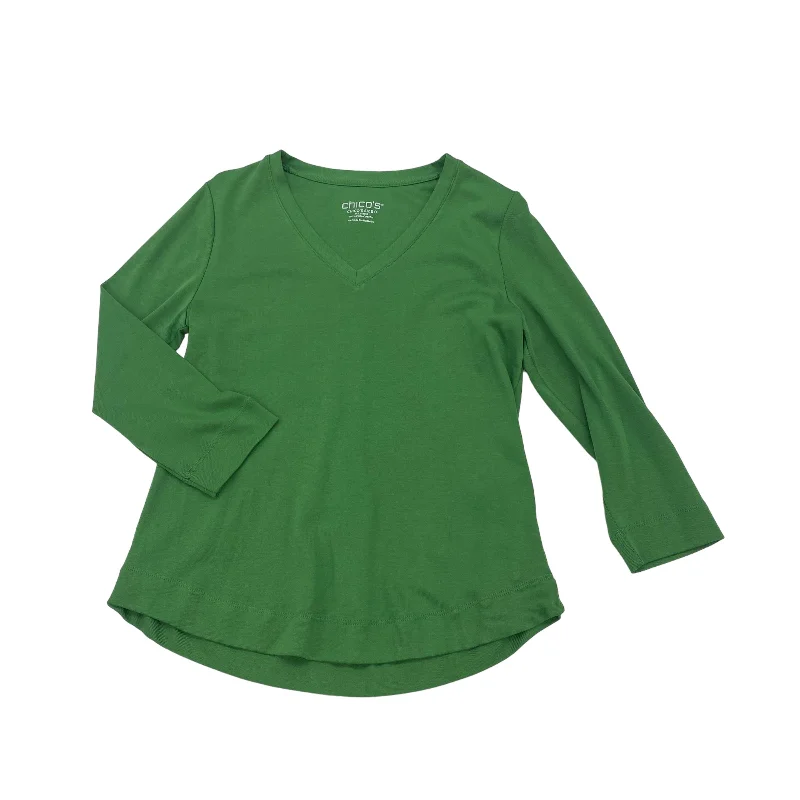 Bargain Blast GREEN TOP LS BASIC by CHICOS Size:S