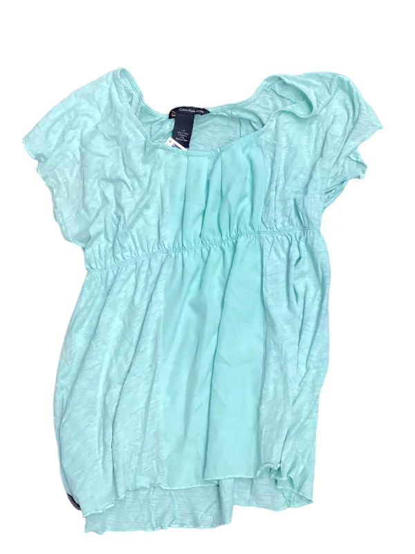 Midnight Madness Green Top Short Sleeve Calvin Klein, Size L