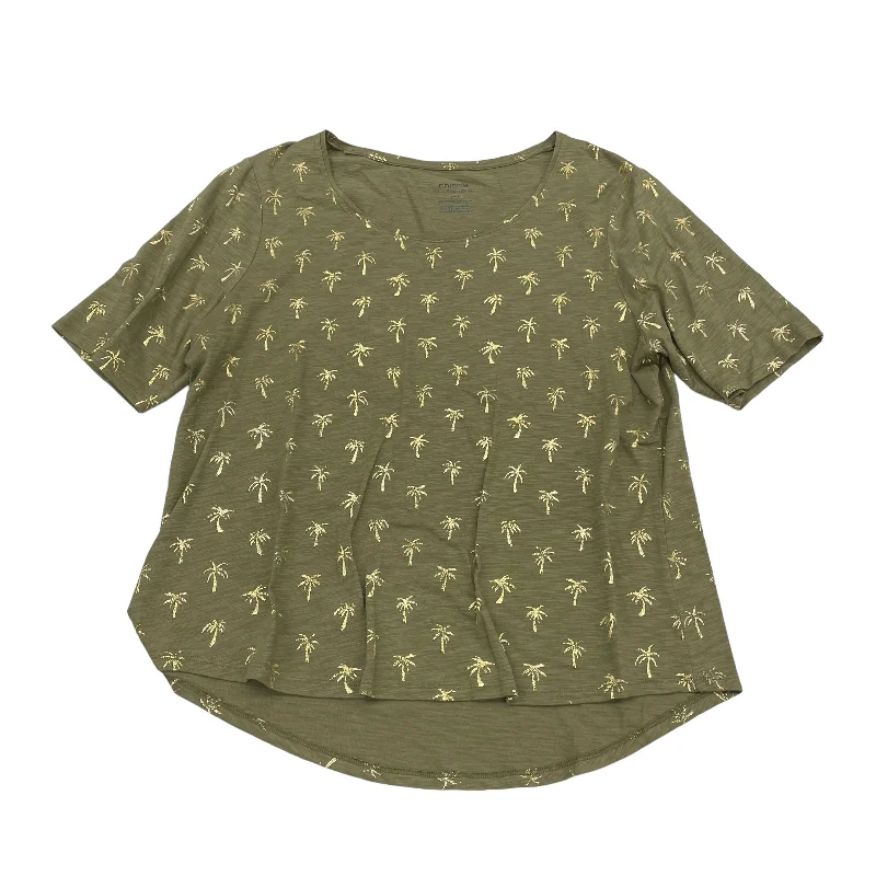 Bonus Savings Green Top Short Sleeve Chicos, Size L
