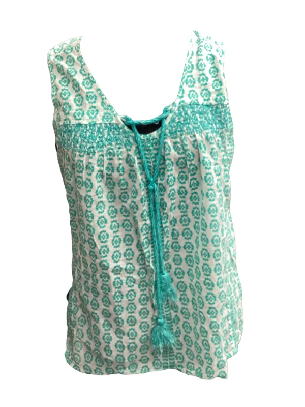Daily Deals Green & White Top Sleeveless Crown And Ivy, Size M