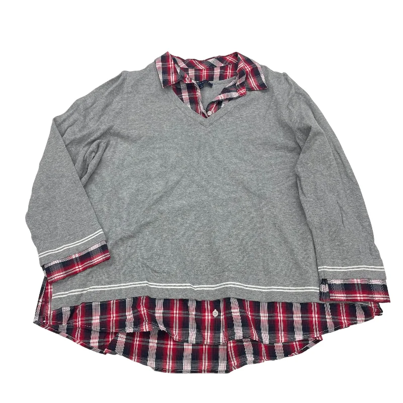 Unmissable Offer GREY TOP LS by TOMMY HILFIGER Size:1X