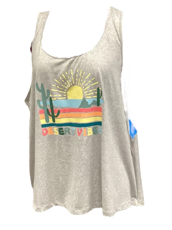 Today’s Deal Grey Top Sleeveless Joyspun, Size 3x