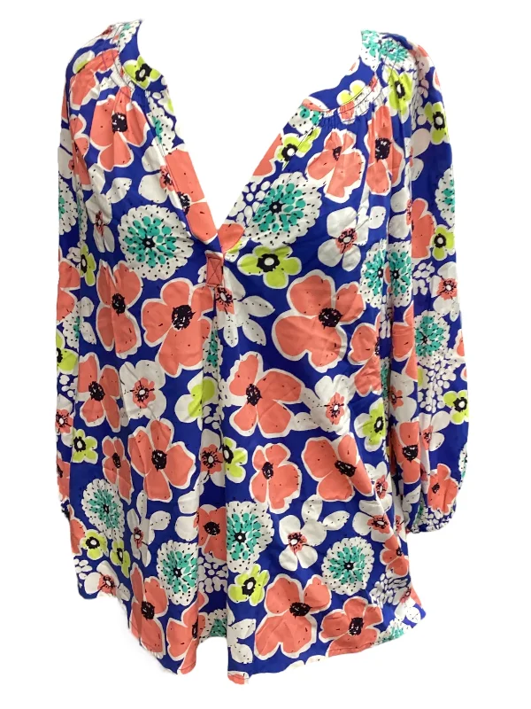 Today’s Special Multi-colored Top 3/4 Sleeve Crown And Ivy, Size Xl