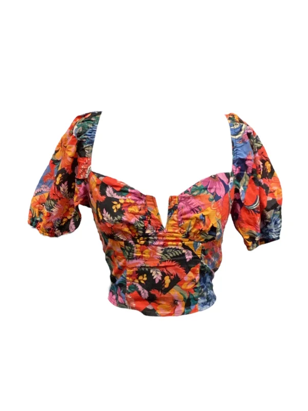 Markdowns Multi-colored Top 3/4 Sleeve Olivaceous, Size S