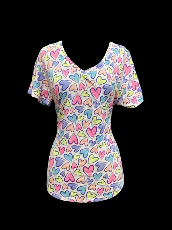 Inventory Reduction Multi-colored Top Short Sleeve Secret Treasures, Size M