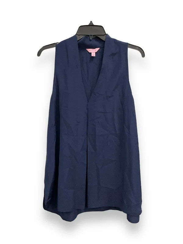 Final Markdown Navy Blouse Sleeveless Lilly Pulitzer, Size L