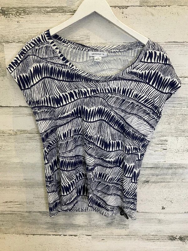 Exclusive Access Navy Top Short Sleeve Liz Claiborne, Size M
