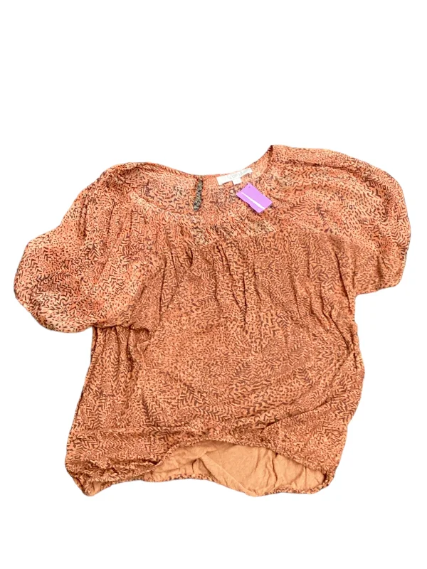The Best Prices Orange Top Short Sleeve Loft, Size M