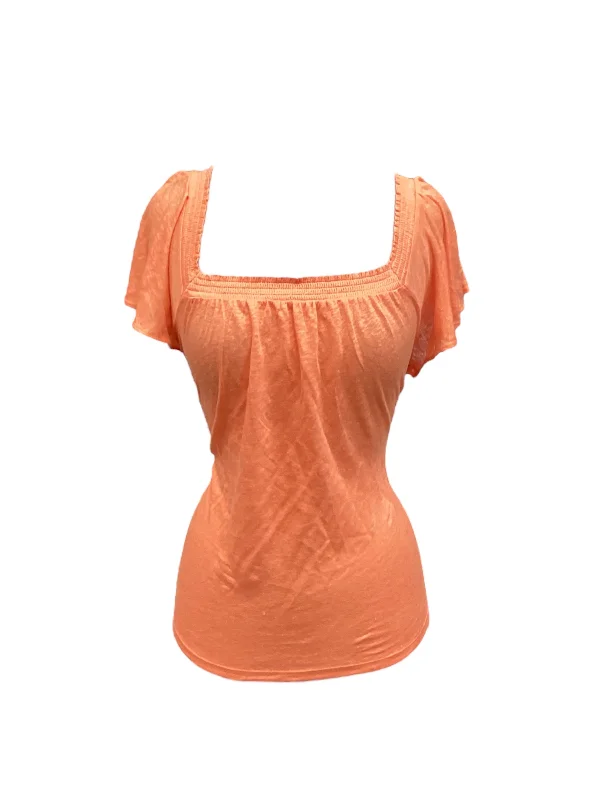 Lowest Price Orange Top Short Sleeve Loft, Size M