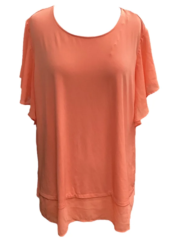 Overstock Peach Top Short Sleeve Calvin Klein, Size 2x