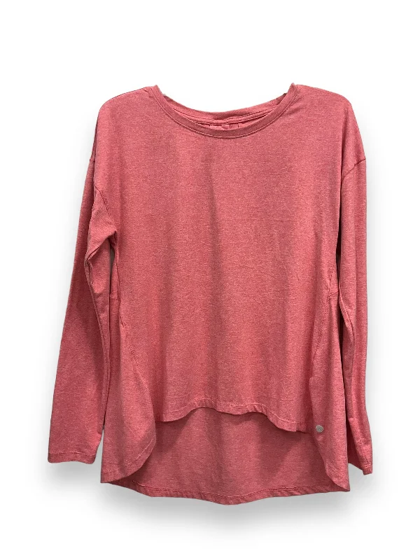 Great Bargains Pink Athletic Top Long Sleeve Collar Apana, Size S