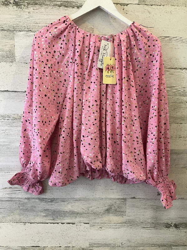 Quick Sale Pink Blouse Long Sleeve Entro, Size S
