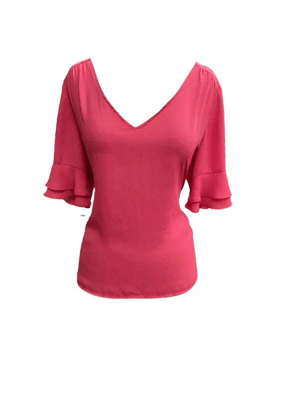 Super Bargain Pink Top Short Sleeve New York And Co, Size L