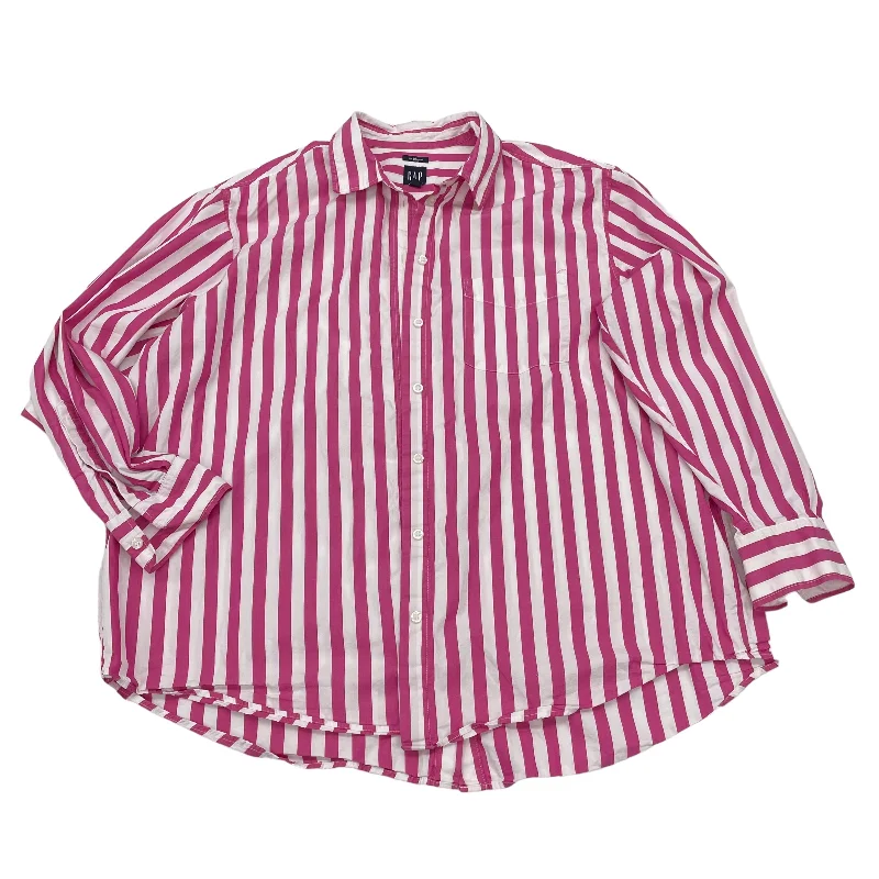 Special Buy PINK & WHITE GAP TOP LS, Size L