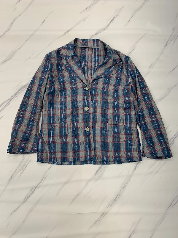 Can't Be Beat Plaid Pattern Blazer Cmb, Size M
