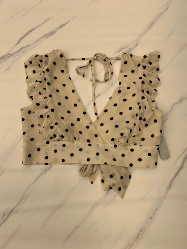 Act Fast Polkadot Pattern Top Sleeveless Bardot, Size 6