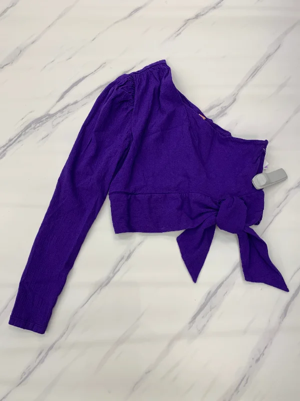Steals and Deals Purple Top Long Sleeve Basic Free People, Size S