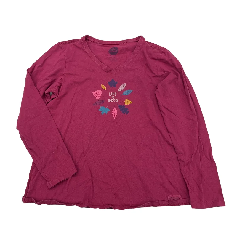 Super Deal RED LIFE IS GOOD TOP LS, Size L
