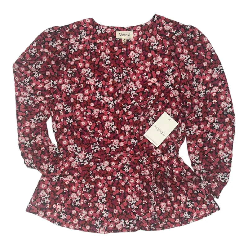Savings Galore RED MERAKI TOP 3/4 SLEEVE, Size S