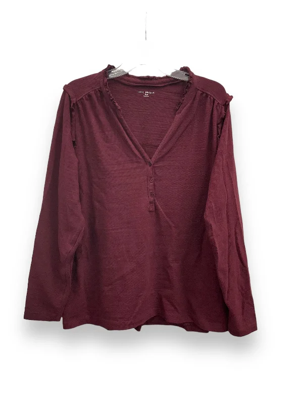 Season Finale Sale Red Top Long Sleeve Basic Lane Bryant, Size 2x