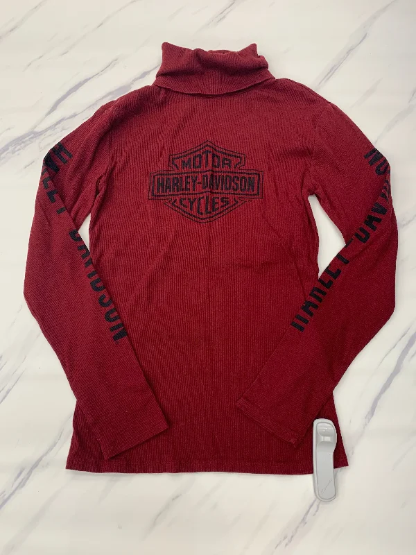 Overstock Sale Red Top Long Sleeve Harley Davidson, Size M