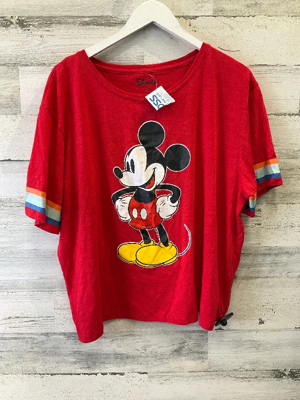 Hurry In Red Top Short Sleeve Disney Store, Size 2x