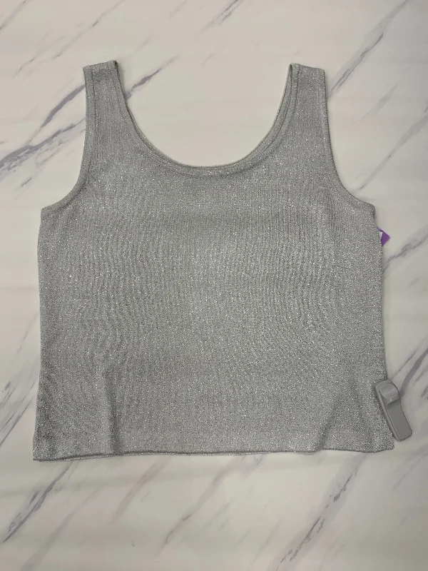 Hurry In Silver Top Sleeveless St John Knits, Size M