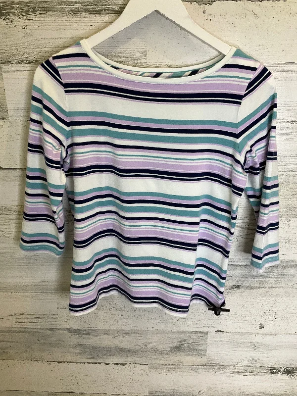 Closeout Sale Striped Pattern Top 3/4 Sleeve Talbots, Size S