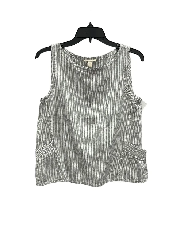 Savings Bonanza Striped Pattern Top Sleeveless Eileen Fisher, Size Xxs