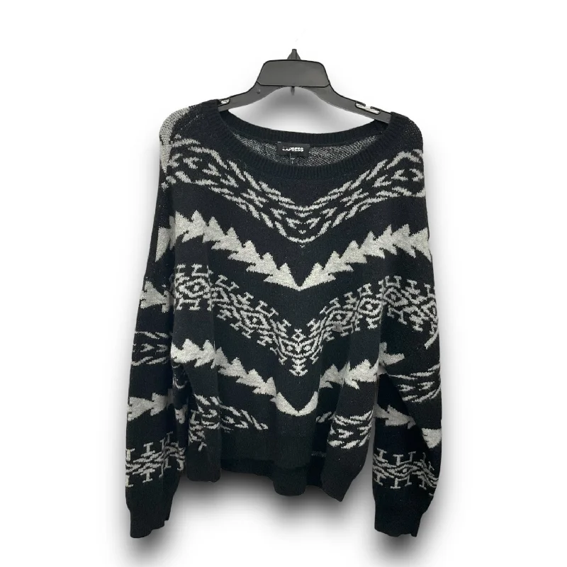 Major Savings Sweater By Express In Black & Grey, Size: L