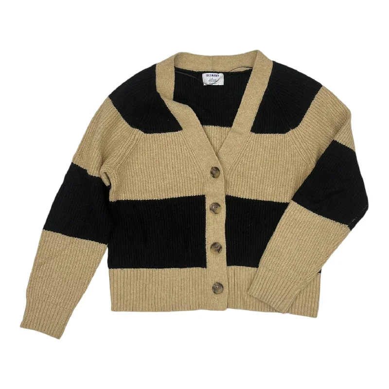 Price Blitz Sweater Cardigan By Old Navy In Black & Tan, Size:S