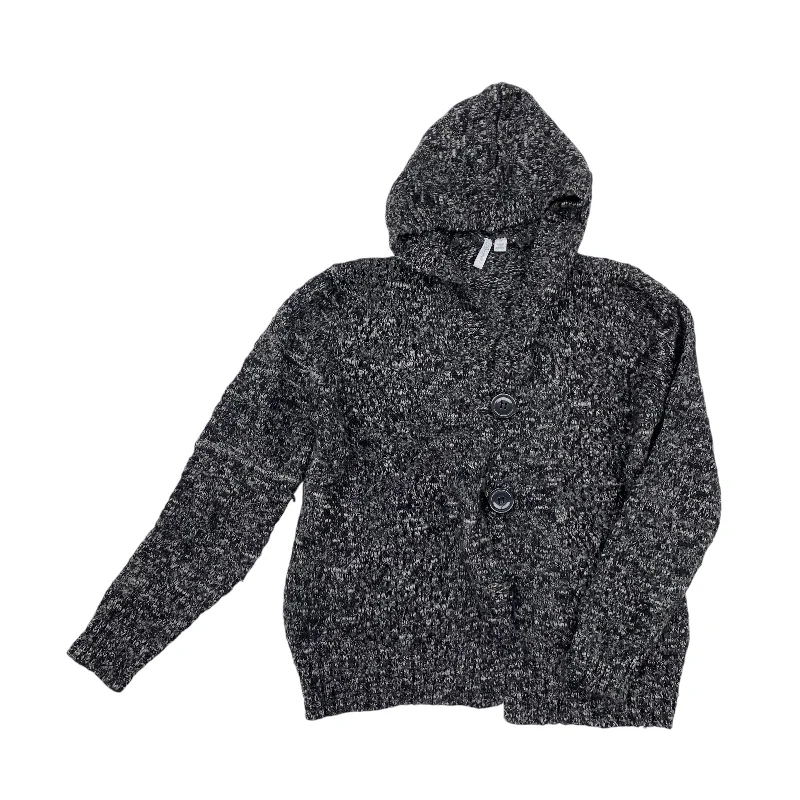 Discount Mania Sweater Cardigan By Relativity In Black & Grey, Size:Xl