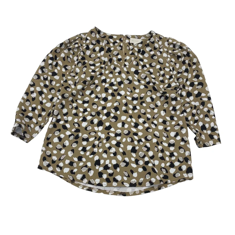 Special Savings TAN TOP 3/4 SLEEVE by MELLODAY Size:M