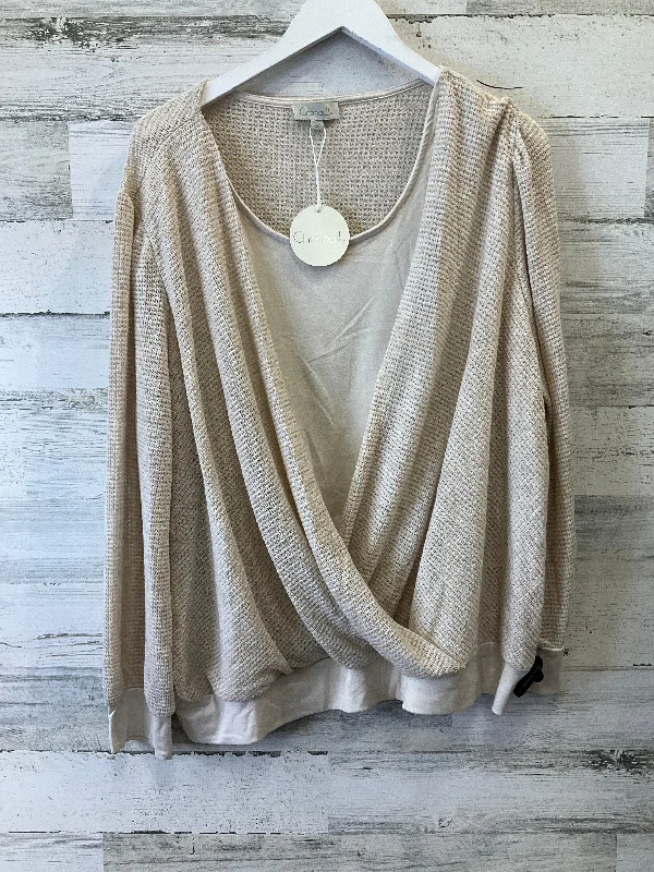 Best Bargains Tan Top Long Sleeve Chenault, Size 3x