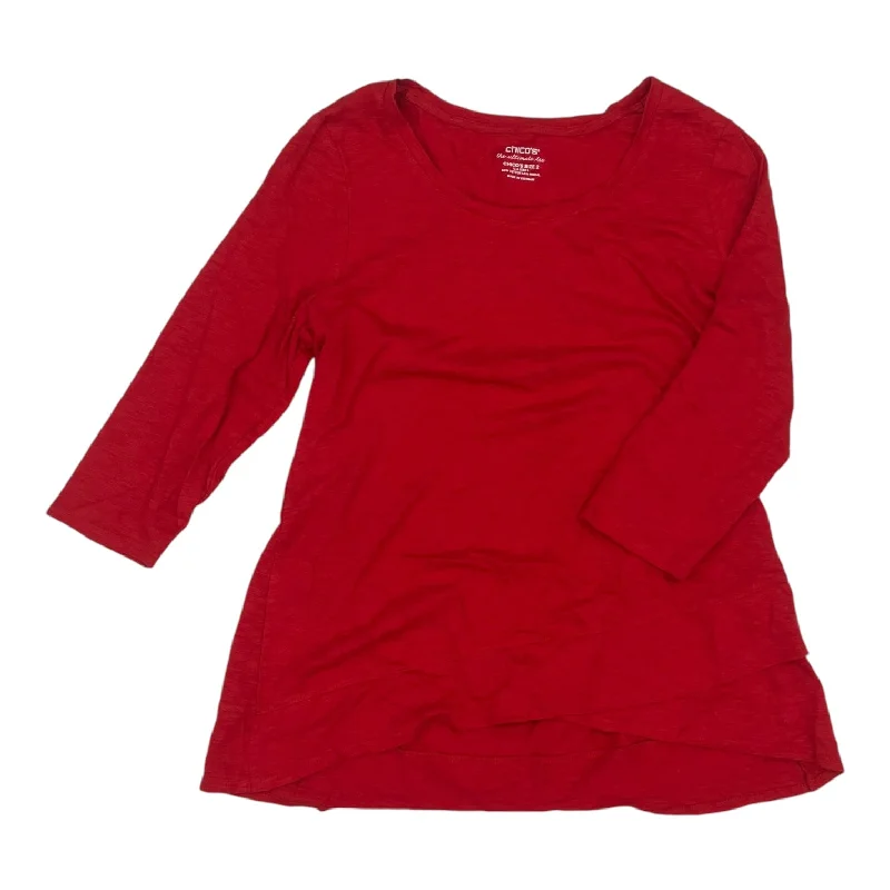 Today’s Deal Top 3/4 Sleeve Basic By Chicos In Red, Size:L