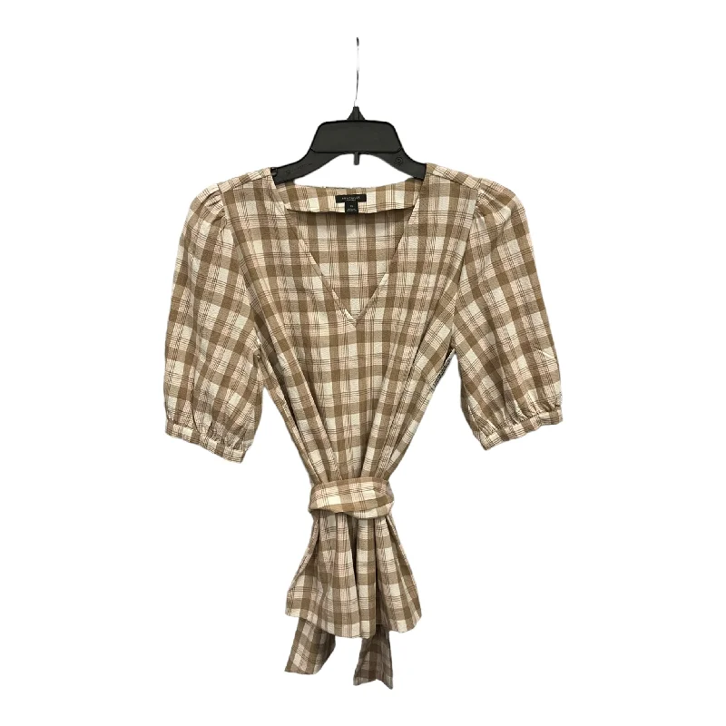 Deep Discounts Top 3/4 Sleeve By Ann Taylor In Brown, Size: Xs