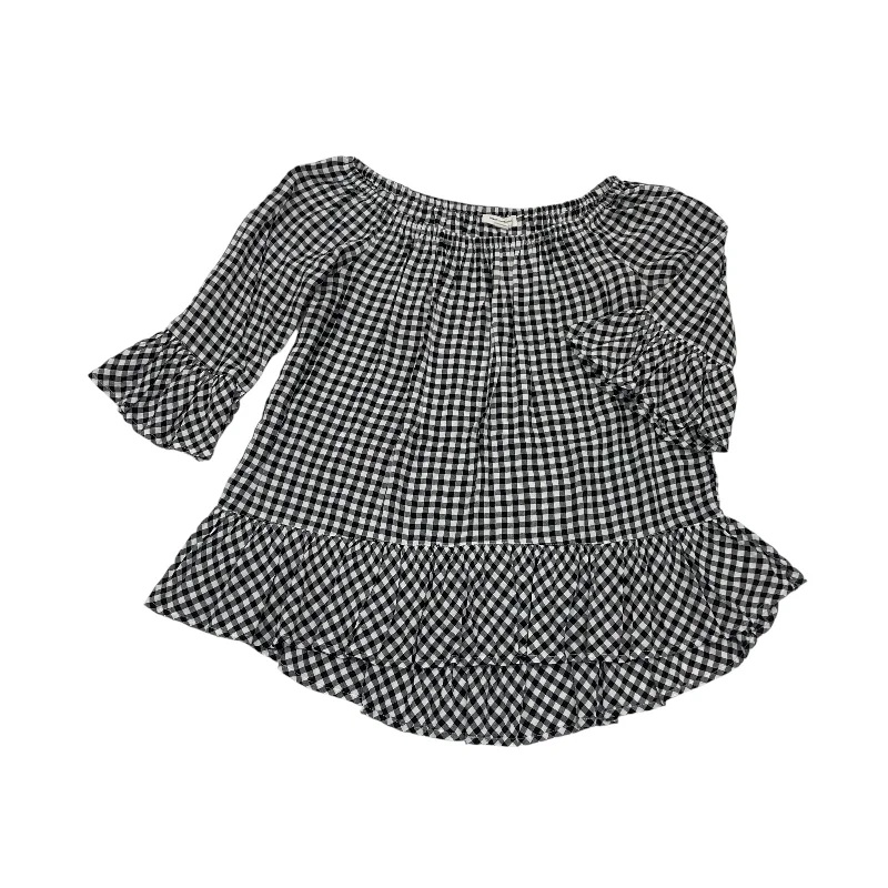 Special Savings Top 3/4 Sleeve By Beachlunchlounge In Black & White, Size:S