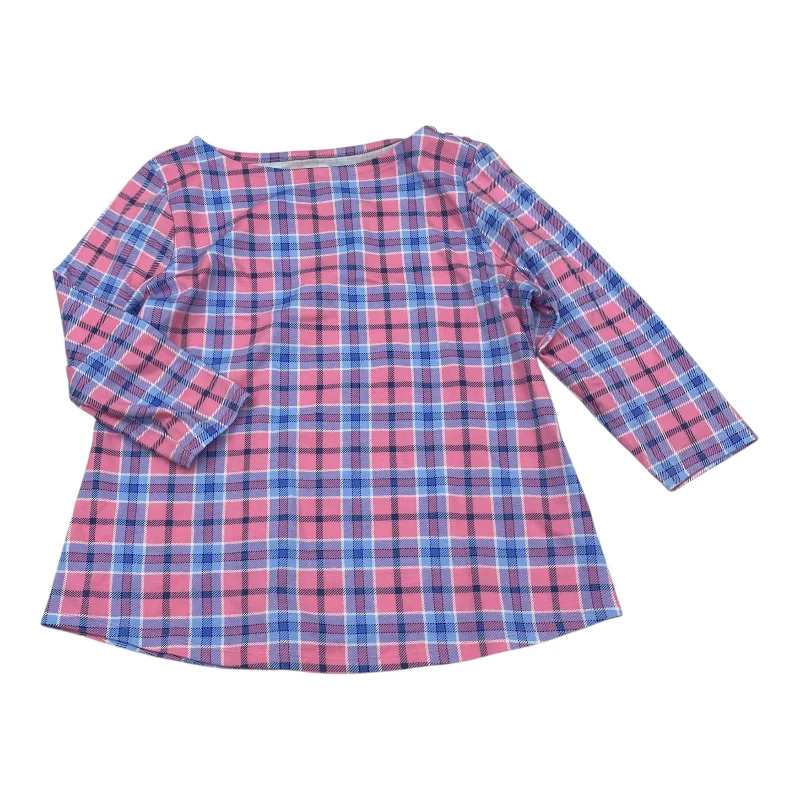Huge Savings Top 3/4 Sleeve By Charter Club In Blue & Pink, Size:2X