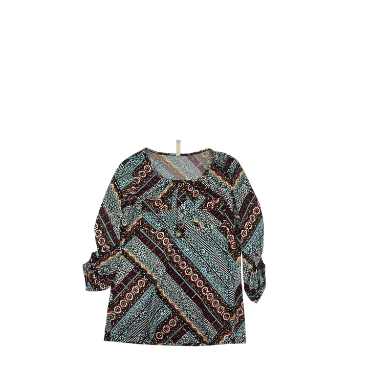 Super Sale Top 3/4 Sleeve By Perseption Concept In Multi, Size:S