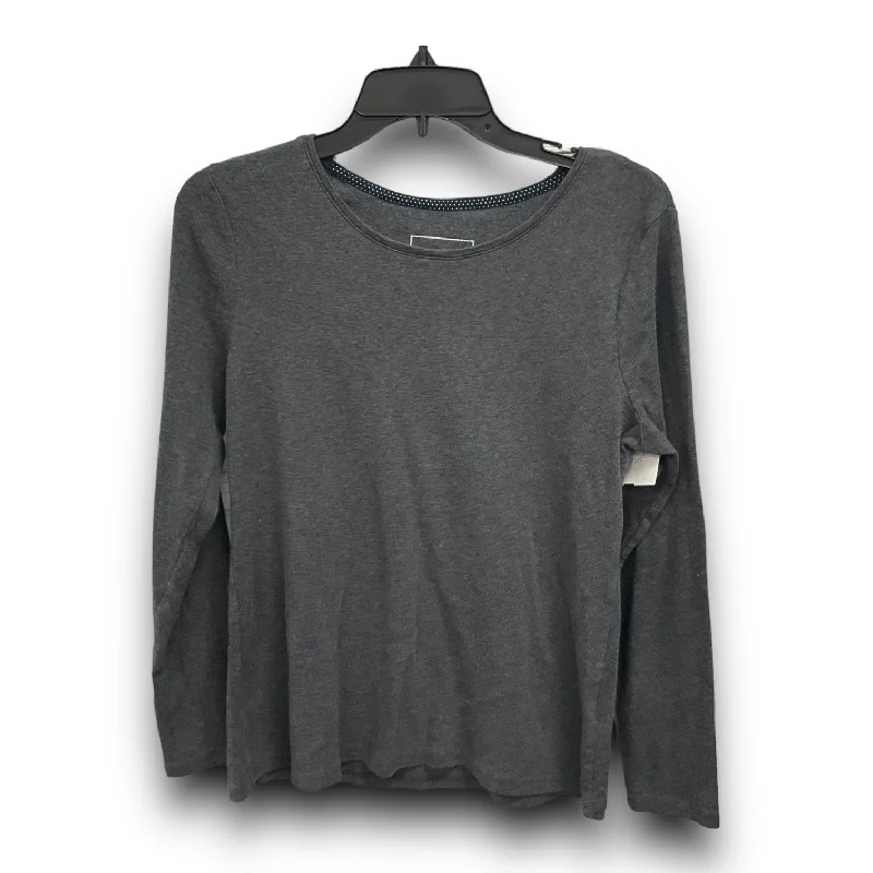 Overstock Top Long Sleeve By Charter Club In Grey, Size: L