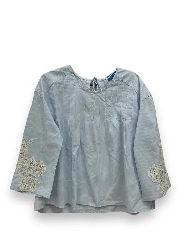 Exclusive Deal Top Long Sleeve By M.I.H. Jeans In Blue & White, Size: Xl
