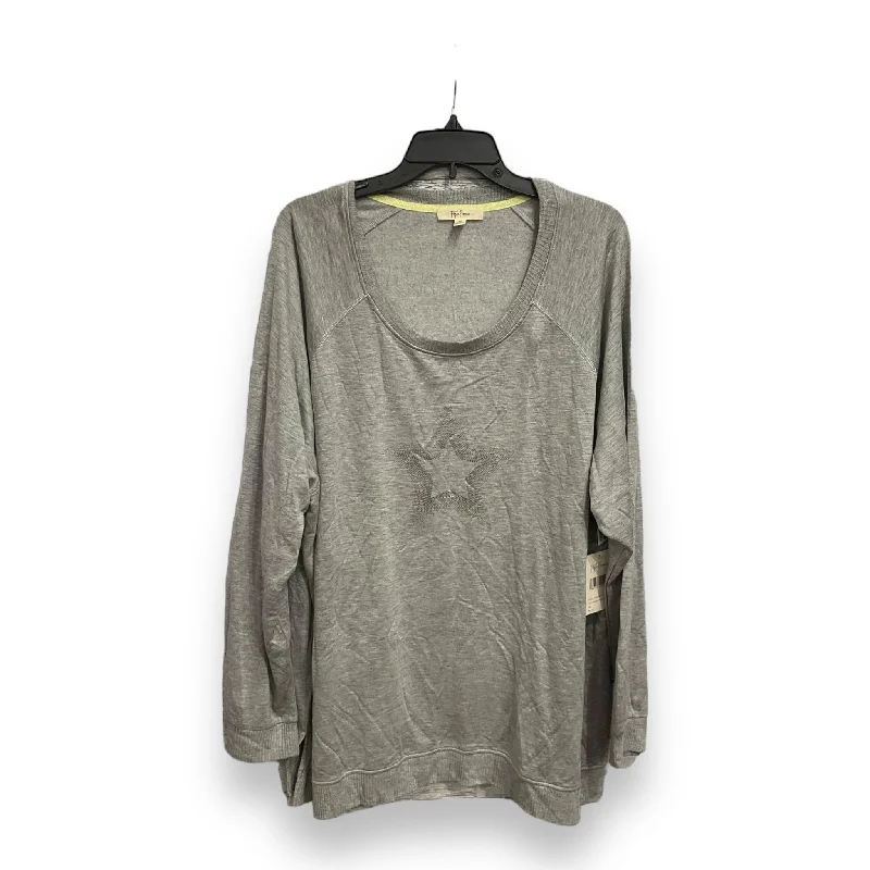 Epic Deals Top Long Sleeve By Cmc In Grey, Size: 3x