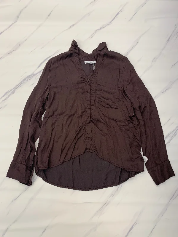 Best Bargains Top Long Sleeve By Young Fabulous & Broke In Brown, Size: M